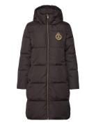 Crest-Patch Hooded Down Coat Foret Jakke Black Lauren Ralph Lauren