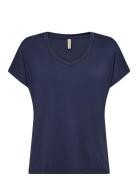 Sc-Marica Tops T-shirts & Tops Short-sleeved Blue Soyaconcept