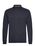 Pe_Interlock_Long Tops Polos Long-sleeved Navy BOSS