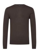 M Merino Blend C-Neck Sweater Tops Knitwear Round Necks Brown J. Linde...