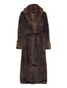 Caroline Fake Fur Jacket Outerwear Faux Fur Brown Ella&il