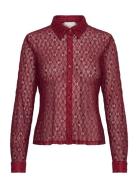 Violamw Lace Shirt Tops Shirts Long-sleeved Burgundy My Essential Ward...