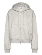 Essence Boxy Zip Hoodie Tops Sweatshirts & Hoodies Hoodies Grey Weekda...