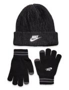 Nike Plush Gifting Peak Beanie Set Sport Headwear Hats Beanie Black Ni...