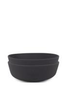 Silik Skål 2-Pak - St Grey Home Meal Time Plates & Bowls Bowls Black F...