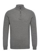 Patton Half Zip Designers Knitwear Half Zip Jumpers Grey Oscar Jacobso...