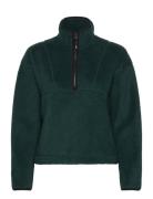 Pile Half Zip Tops Sweatshirts & Hoodies Fleeces & Midlayers Green Cas...