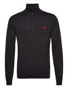 San Quintus-C Designers Knitwear Half Zip Jumpers Black HUGO