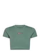 Lux Bold Crop Tee Sport Crop Tops Short-sleeved Crop Tops Green Reebok...