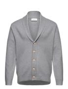 Ecovero Shawl Collar Cardigan Tops Knitwear Cardigans Grey Lindbergh