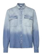 Dip Dye Cowgirl Shirt Tops Shirts Denim Shirts Blue H2O Fagerholt