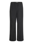 Rodebjer Lunara Twill Designers Trousers Wide Leg Black RODEBJER