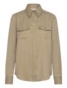 Twill Shirt Designers Shirts Long-sleeved Khaki Green Filippa K