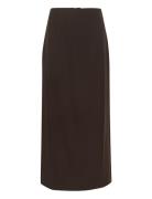 Malenagz Hw Midi Skirt Skirts Knee-length & Midi Skirts Brown Gestuz