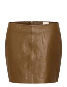 Akelamw Leather Skirt Skirts Short Skirts Brown My Essential Wardrobe