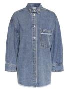 Yasdaisy 7/8 Denim Shacket S. Tops Shirts Denim Shirts Blue YAS