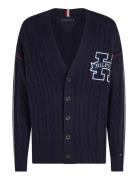 Rwb Contrast Cable Cardigan Tops Knitwear Cardigans Blue Tommy Hilfige...