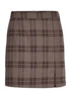 Annali Check Skirt Skirts Short Skirts Brown A-View