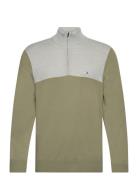 Jeff Knitted Sweater Designers Knitwear Half Zip Jumpers Khaki Green J...