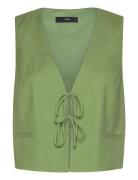 Gilet With Tie Closure Blazers Sleeveless Blazers Green Mango