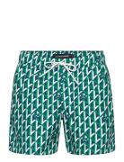 Banks Island Geo Swim Trunks Designers Shorts Green J. Lindeberg