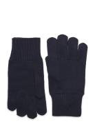 Cotton Cashmere Blend Gloves Accessories Gloves Finger Gloves Navy Tom...