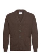 Lambswool Button Cardigan Tops Knitwear Cardigans Brown Lindbergh