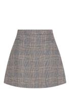 Wool Mix Check Mini Skirt Skirts Short Skirts Grey Tommy Hilfiger