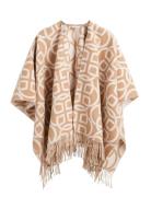 G Pattern Wool Poncho Tops Knitwear Ponchos Beige GANT