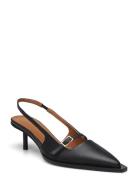 Mira Black Nappa Shoes Sling Backs Heeled Slingbacks Black ATP Atelier