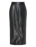 Yara Faux Leather Skirt Skirts Knee-length & Midi Skirts Black Twist &...