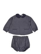 Check Baby Set Sets Sets With Long-sleeved T-shirt Navy Copenhagen Col...