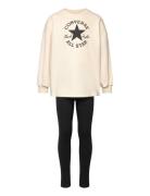 Converse Crewneck And Leggings Set Sets Sets With Long-sleeved T-shirt...