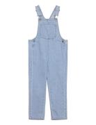 Straight Denim Dungarees Bottoms Dungarees Blue Mango