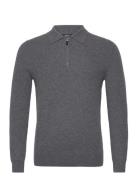 Regis Designers Knitwear Half Zip Jumpers Grey Reiss