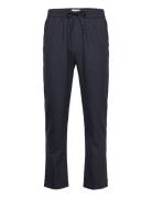 Como Herringb Tapered Drawstring Bottoms Trousers Casual Navy Les Deux