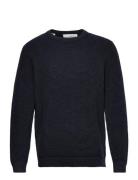 Slhvince Ls Knit Bubble Crew Neck W Tops Knitwear Round Necks Navy Sel...