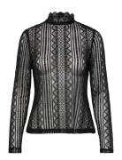 Fei Lace Top Tops Blouses Long-sleeved Black Malina