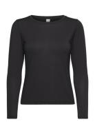 Modal Longsleeved T-Shirt Tops T-shirts & Tops Long-sleeved Black CCDK...