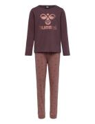 Hmlcarolina Night Suit Pyjamassæt Brown Hummel