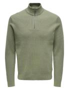 Onsphil Reg 12 Struc Half Zip Knit Noos Tops Knitwear Half Zip Jumpers...