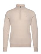 Kiyan Merino Quarter Zip Tops Knitwear Half Zip Jumpers Beige J. Linde...