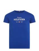 Monotype 1985 Reg Tee Ss Tops T-Kortærmet Skjorte Blue Tommy Hilfiger