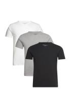 Stretch Vn Tee Ss 3Pack Tops T-Kortærmet Skjorte Black Tommy Hilfiger