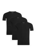 Stretch Cn Tee Ss 3Pack Tops T-Kortærmet Skjorte Black Tommy Hilfiger