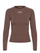 Soft Basic Long Sleeve Sport T-shirts & Tops Long-sleeved Brown Aim´n