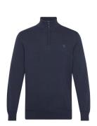 Cotton Yd 1/4 Zip Sweater Designers Knitwear Half Zip Jumpers Navy Tim...