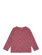 T-Shirt Ls Aop Tops T-shirts Long-sleeved T-Skjorte Pink Minymo