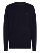 Core Essential Cotton Crew Neck Tops Knitwear Round Necks Navy Tommy H...