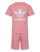 Short Tee Set Sport Sets With Short-sleeved T-shirt Pink Adidas Origin...